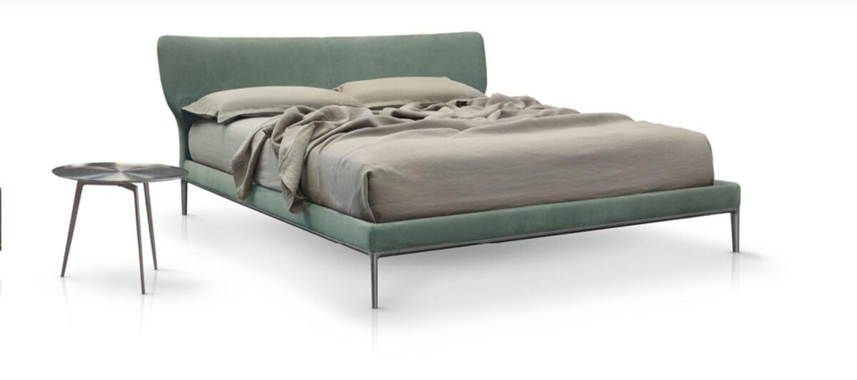 Modernes Maya Bett von Alivar in italienischem Design mit gepolstertem Kopfteil