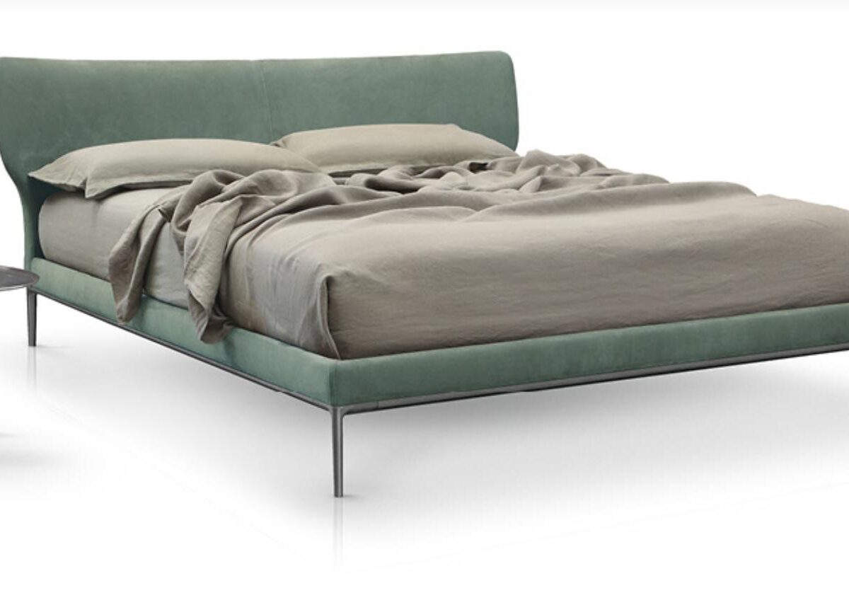 Modernes Maya Bett von Alivar in italienischem Design mit gepolstertem Kopfteil