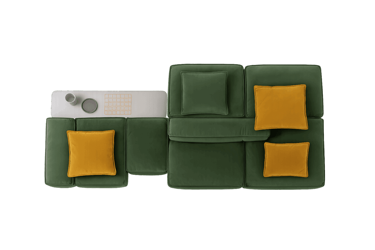 Modernes Bonaldo Peanut Sofa mit geschwungener Erdnussform und elegantem Design.