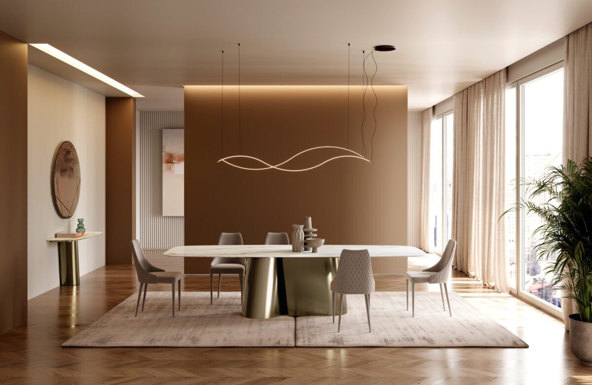 Moderner Kimono Esstisch von Bontempi Casa mit elegantem Design.