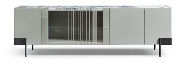 Elegante Valley Kommode von Cantori mit geschwungener Front und goldenen Akzenten.