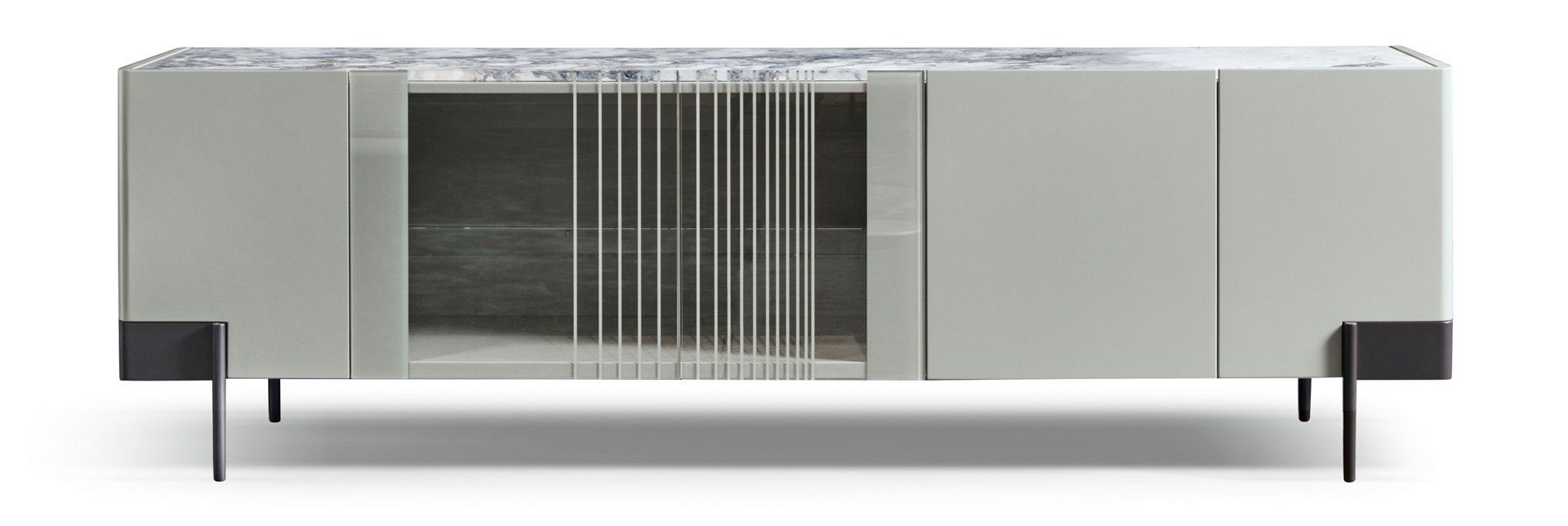 Elegante Valley Kommode von Cantori mit geschwungener Front und goldenen Akzenten.