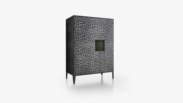 Moderne Wohnwand Ateneo 15 mit eleganten Glasvitrinen und LED-Beleuchtung von Capo dOpera.