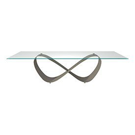Moderner Butterfly Esstisch mit eleganter Glasplatte von Cattelan Italia.