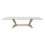 Eleganter Planer Esstisch mit Glasplatte und modernem Design von Cattelan Italia.
