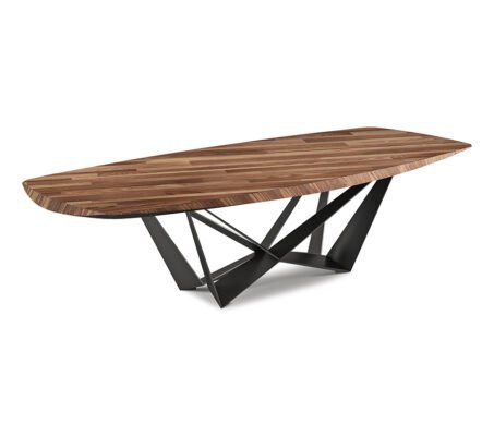 Eleganter Skorpio Wood Esstisch von Cattelan Italia mit Holzplatte und modernem Design.