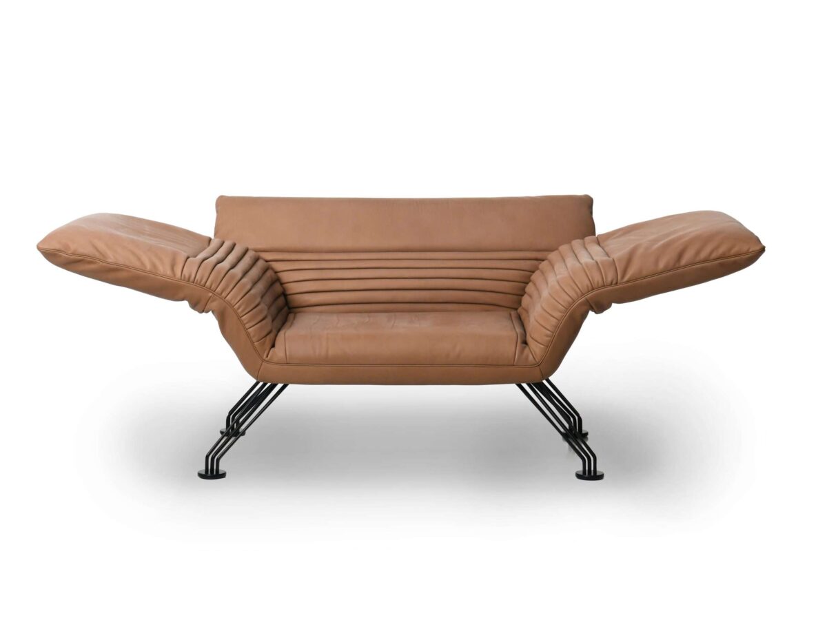 Elegantes DS-142 Sofa mit markanten Flügeln, entworfen von Winfried Totzek für De Sede.