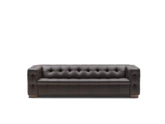 RH-306 Sofa in cognacfarbenem Leder von Robert Haussmann für de Sede.