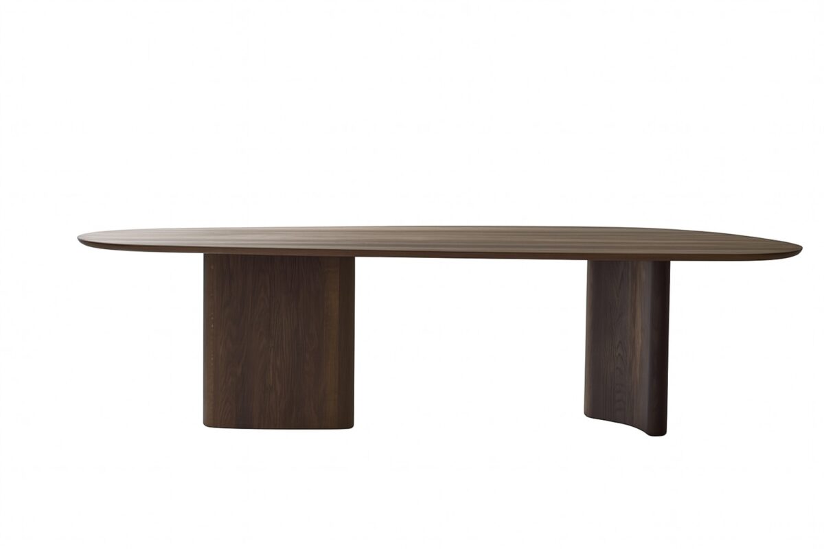 Moderner DK3 Tangent Esstisch aus Holz mit minimalistischem skandinavischen Design