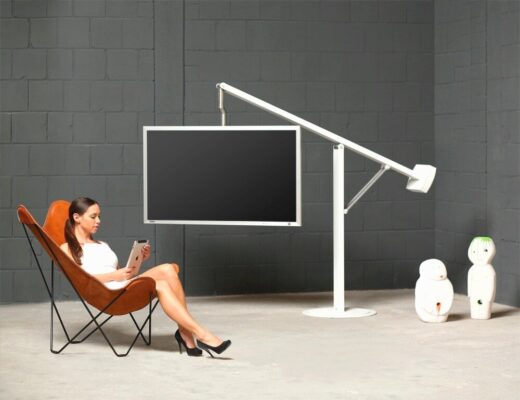 Elegante Wissmann TV-Halterung Balance Art 131 mit modernem Design für stilvolle Wandmontage.
