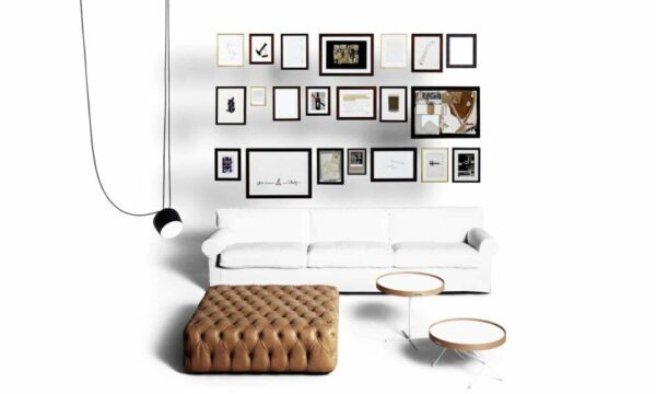 Eleganter De Padova Capitonné Pouff mit gesteppter Polsterung als stilvoller Sitzhocker.