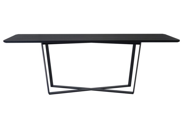 Eleganter Esstisch Pero aus Eiche mit schwarzem Metallgestell für modernes Esszimmer.