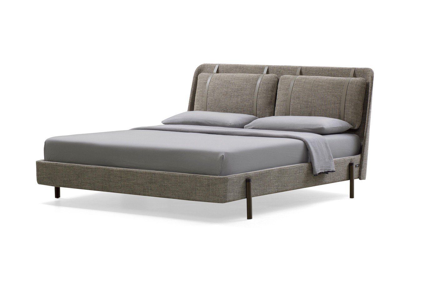 Modernes Bodema Polsterbett Nara mit komfortablem Kopfteil in stilvollem Schlafzimmer.