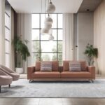 Modernes Gyform Morfeo Sofa in elegantem Wohnzimmer mit großem Fenster.