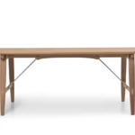 BM1160 Esstisch von Carl Hansen in weiß geölter Eiche mit Edelstahlgestell, elegantes Design.