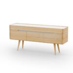 Moderne Kommode Terra 16 in Holzoptik mit vier Schubladen von Javorina.