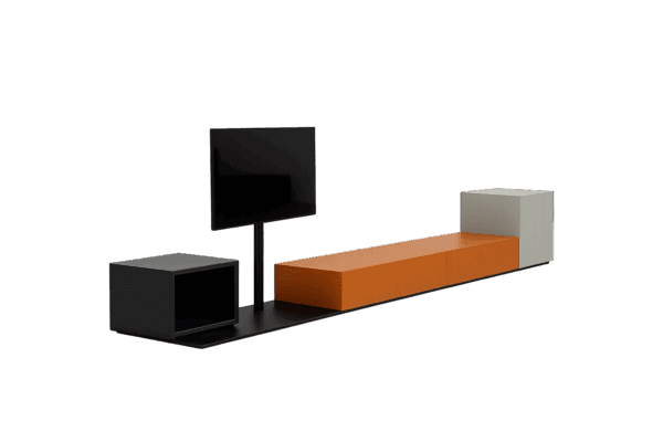 Modernes Kristalia TVU TV-Sideboard für stilvolle Medienaufbewahrung im Wohnzimmer.