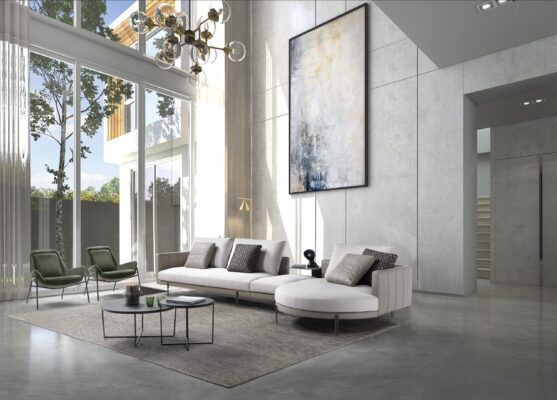 Kuscheliger Sofa-Poncho in modernem Design für gemütliche Abende auf der Couch.