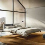 Schwarzes Lago Steel Metallbett mit minimalistischem Design für moderne Schlafzimmer