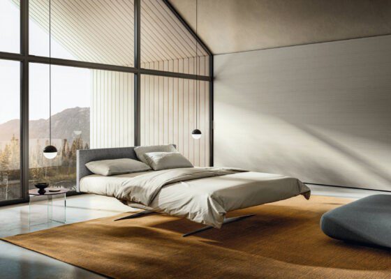 Schwarzes Lago Steel Metallbett mit minimalistischem Design für moderne Schlafzimmer