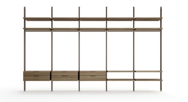 Modernes freistehendes Lema L25 Regalsystem mit minimalistischem Design für stilvolle Raumgestaltung.