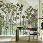 Luxuriöse Elitis Designer-Tapete Soleil Levant mit elegantem Muster für exklusive Wandgestaltung.