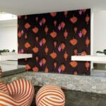 Luxuriöse Elitis Foulards 4 Designer-Tapete mit elegantem Muster für stilvolle Wandgestaltung.