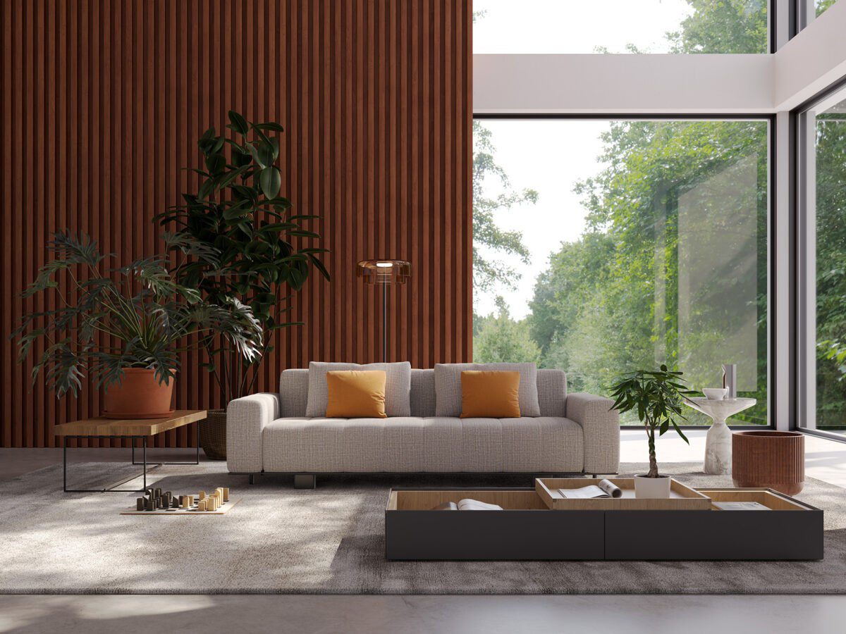 Elegantes graues Schlafsofa Haden mit modernem Design von Milano Bedding