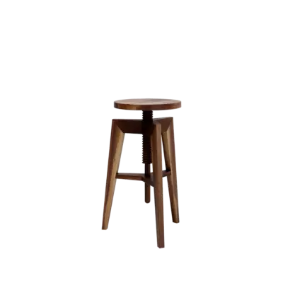 Moderner mintfarbener Drehbarhocker Screw mit verstellbarer Sitzhöhe.