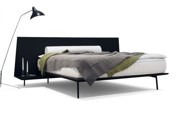 Modernes Moretta Bett in elegantem Mintgrün für stilvolles Schlafzimmer-Design.