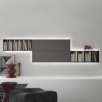 Caccaro Wandregal in Holzoptik für moderne Wohnräume mit integrierter Wandverkleidung.