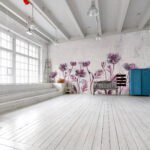 Abstrakte Tapete in zarten Pastellfarben mit künstlerischem Design von Instabilelab.