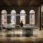 Stilvolle Lago Air 15 Sitzbank mit elegantem Esstisch für modernes Esszimmer.