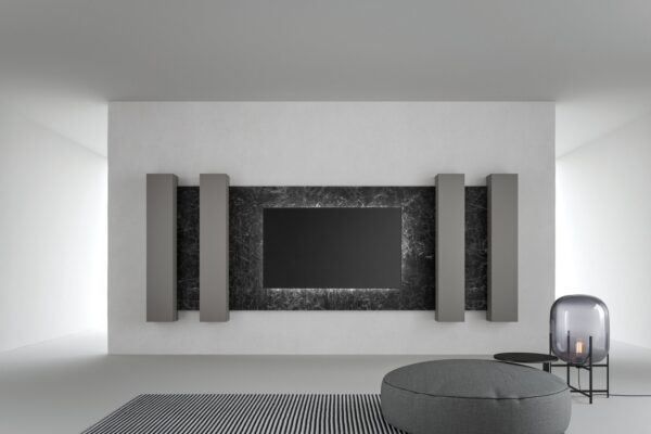 Moderne Caccaro TV-Wand mit elegantem Design und praktischem Stauraum für das Wohnzimmer.
