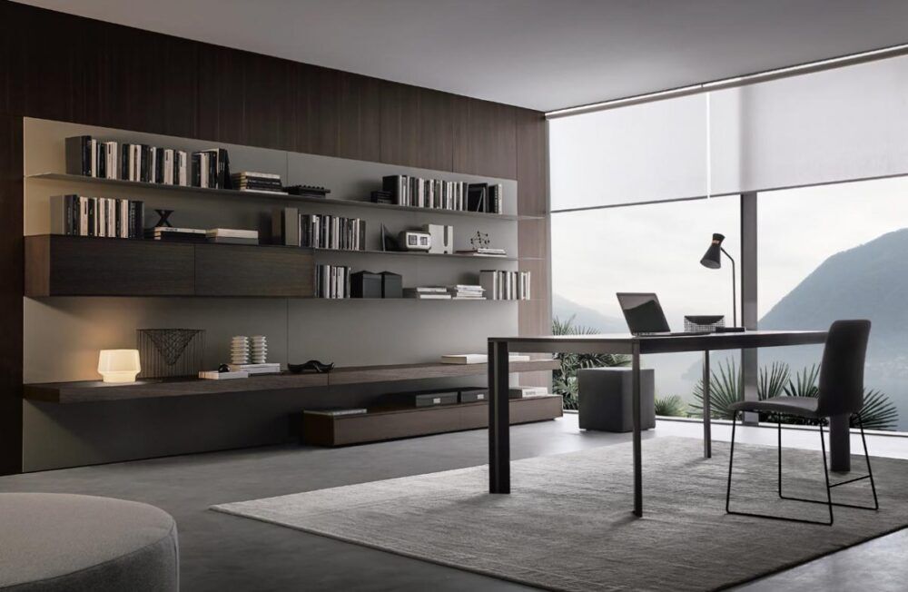 Moderne Wohnwand Frame 15 von Giellesse mit elegantem Design und praktischen Stauraumlösungen.