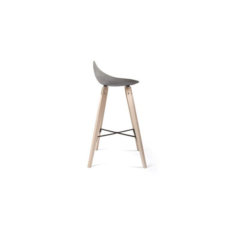 Hauteville Barhocker aus Beton mit schlankem Metallgestell und minimalistischem Design