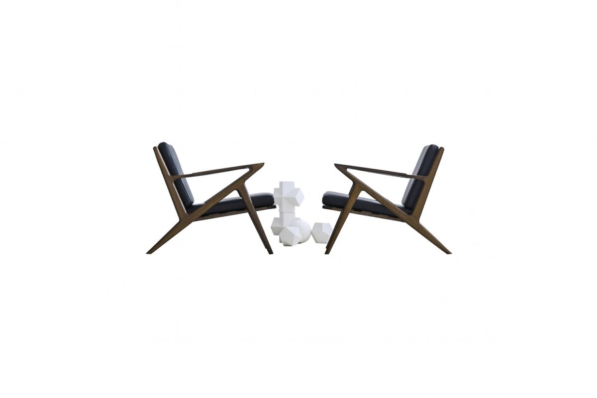 Moderner DK3 Z Chair Designsessel mit minimalistischem Profil und eleganter Linienführung.