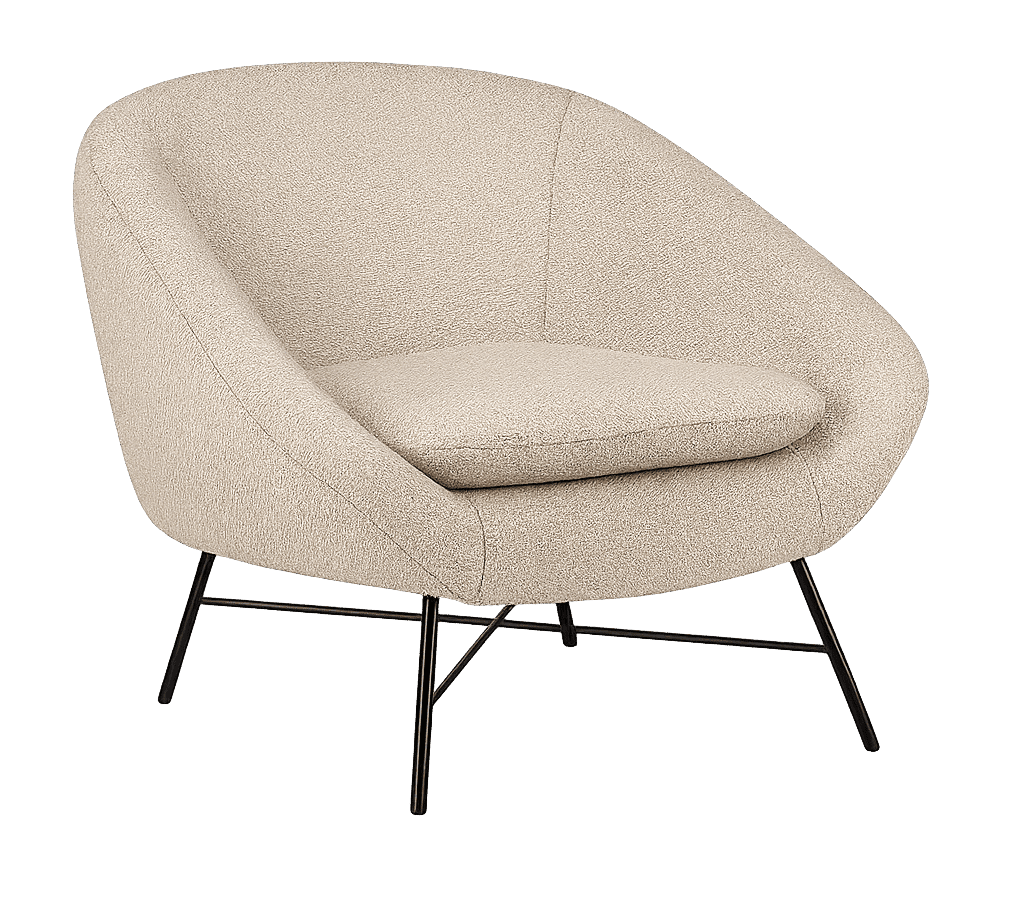 Moderner Ethnicraft Barrow Sessel mit eleganter Polsterung für zeitgemäße Wohnräume.