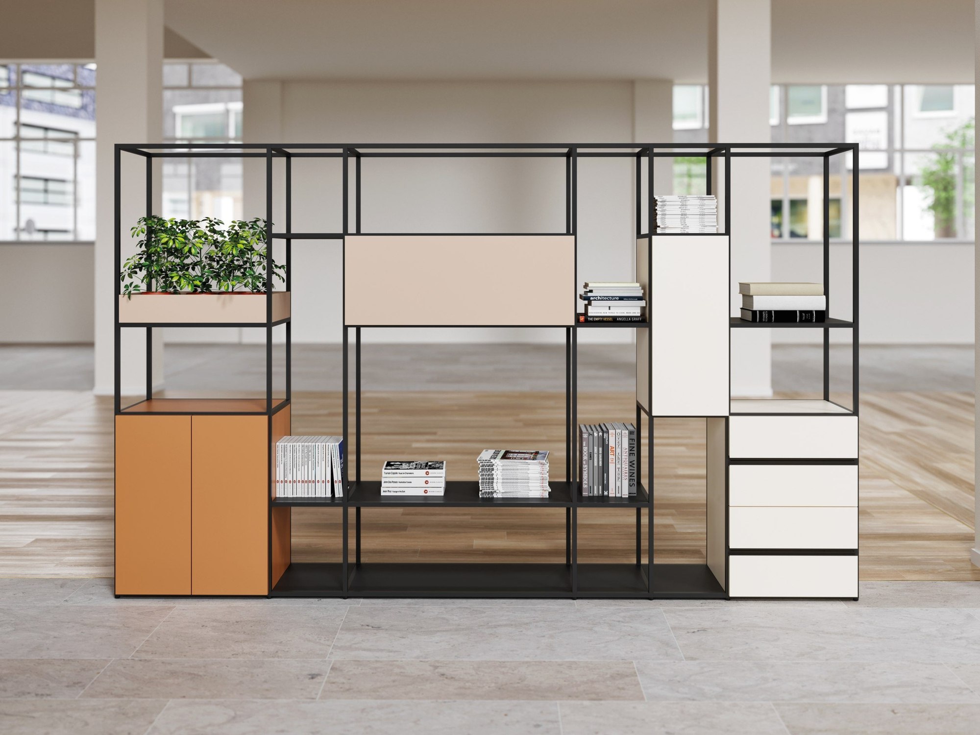 Alea Office Q18 Büromöbel-System für moderne, ergonomische Arbeitsplätze mit effizienter Raumnutzung.