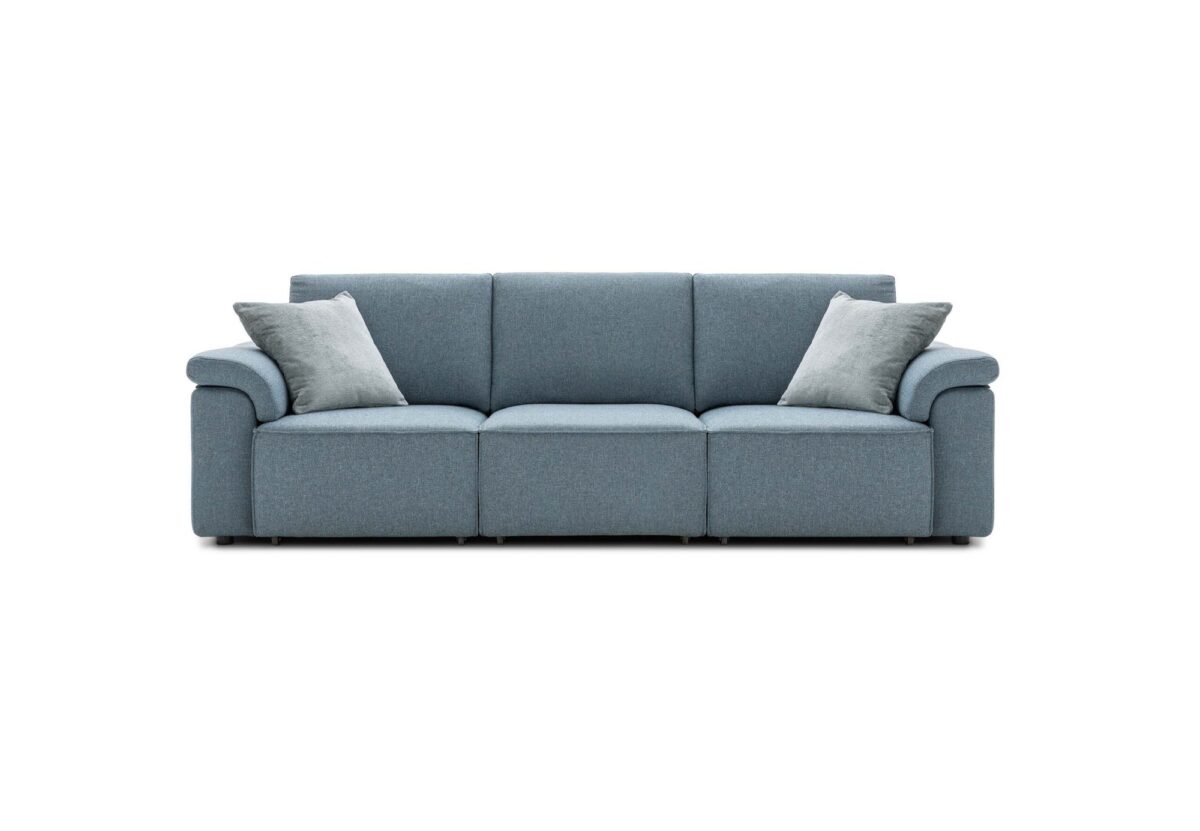 Modernes Lecomfort Soho Sofa in grauem Stoff für stilvolles Wohnzimmer-Design.