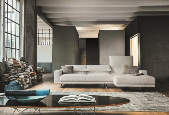 Modernes Vibieffe Altopiano 3 Designer-Sofa in zeitlosem Design für stilvolle Wohnräume.