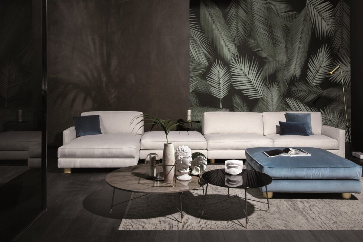 Modernes Vibieffe Con Tempo 2 Designer-Sofa in elegantem Design für stilvolle Wohnräume.