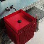 Modernes weißes Waschbecken Moab80 P40 mit rechteckiger Form für stilvolles Badezimmer-Design.