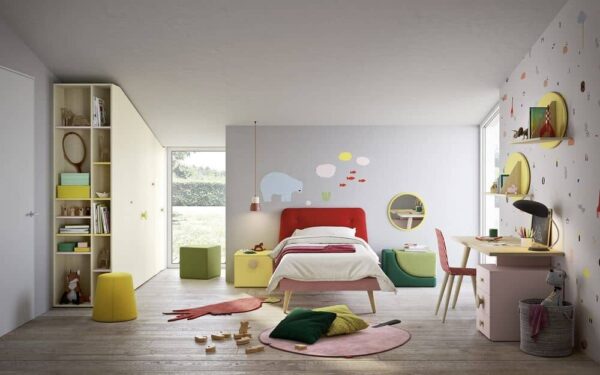 Modernes Nidi Kinderzimmer mit kreativen Möbeln und durchdachter Raumgestaltung für Kinder.