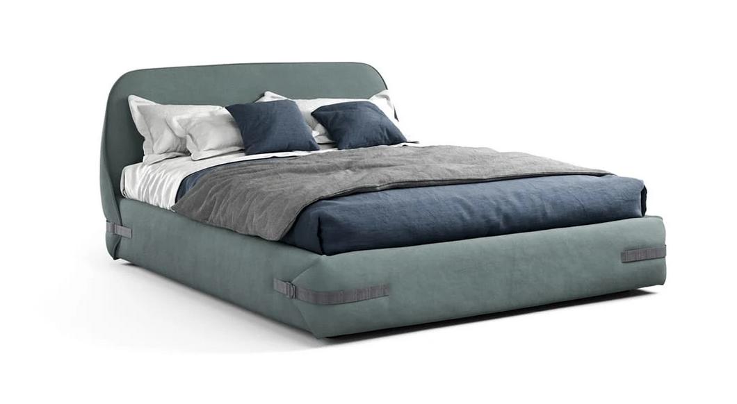 Modernes Polsterbett Tape von Novamobili mit gepolstertem Kopfteil in elegantem Design.