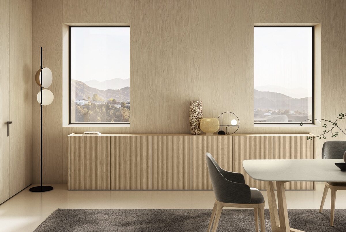 Moderne Olivieri Dress Code Kommode mit eleganten Schubladen für stilvolle Aufbewahrung im Schlafzimmer.