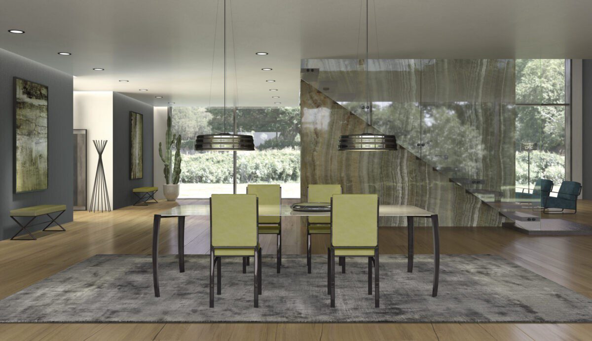 Eleganter Spyder 5 Designertisch von Orsenigo mit modernem Gestell und hochwertiger Tischplatte.