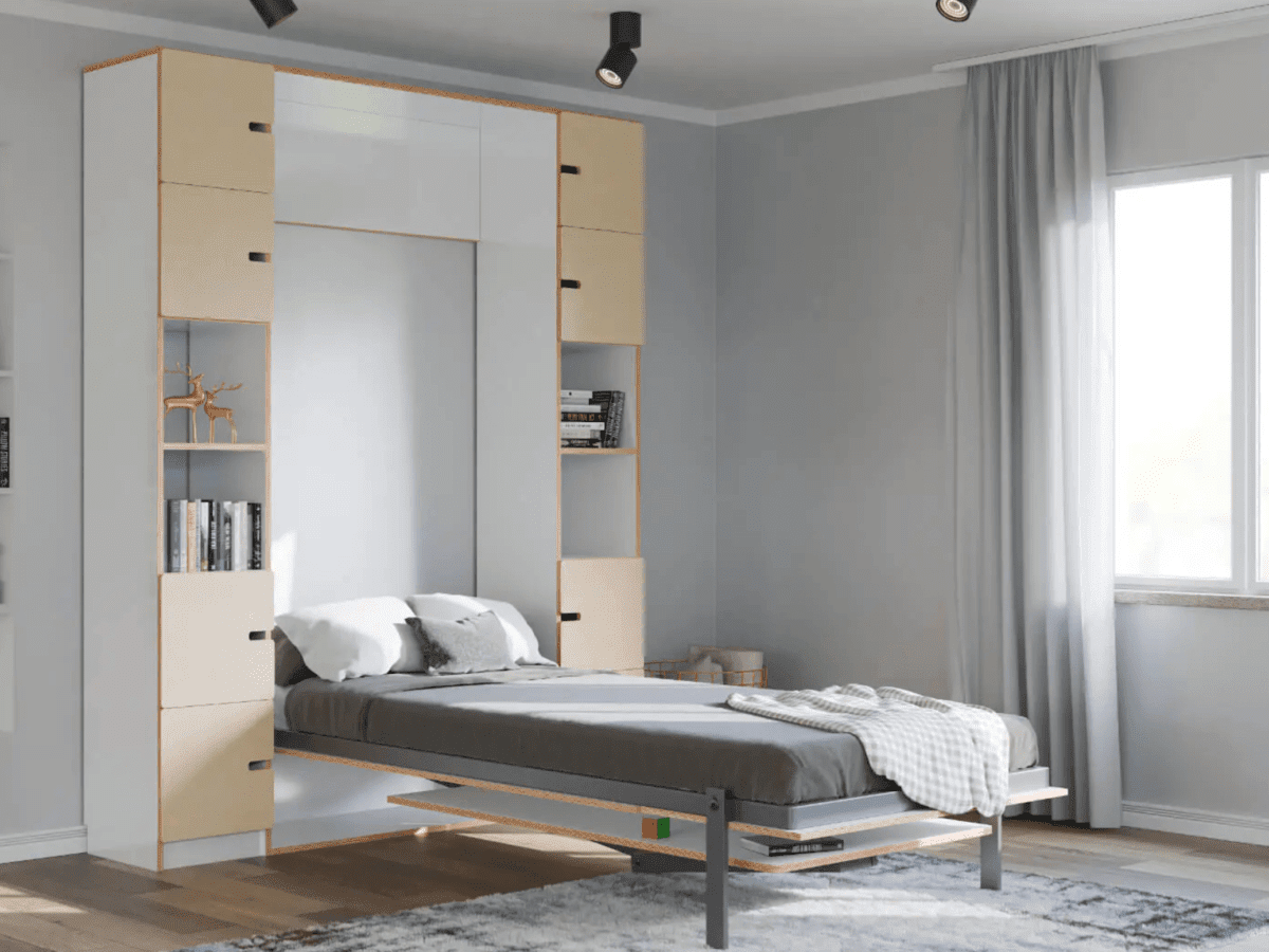 Platzsparendes Schrankbett Pix mit modernem Design für kleine Wohnräume.