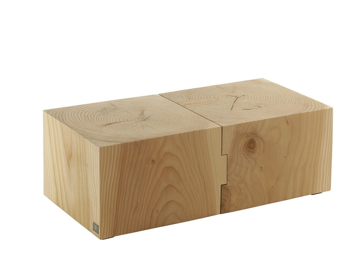 Massivholz Couchtisch Eco Block von Riva 1920 mit natürlicher Holzmaserung