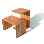 Eleganter Clip Beistelltisch aus Massivholz von Team 7, Design Kai Stania.